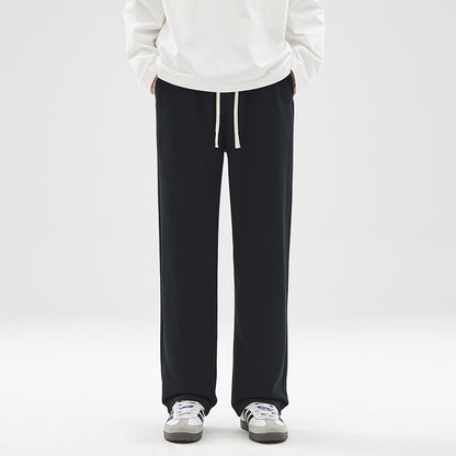 Graue Herren Sweatpants mit Drapierung – Bequeme Jogginghose im Straight-Fit Look, Streetstyle Fitness Hose