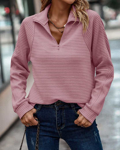 Zipper-Sweatshirt mit Stehkragen