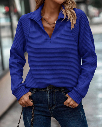 Zipper-Sweatshirt mit Stehkragen