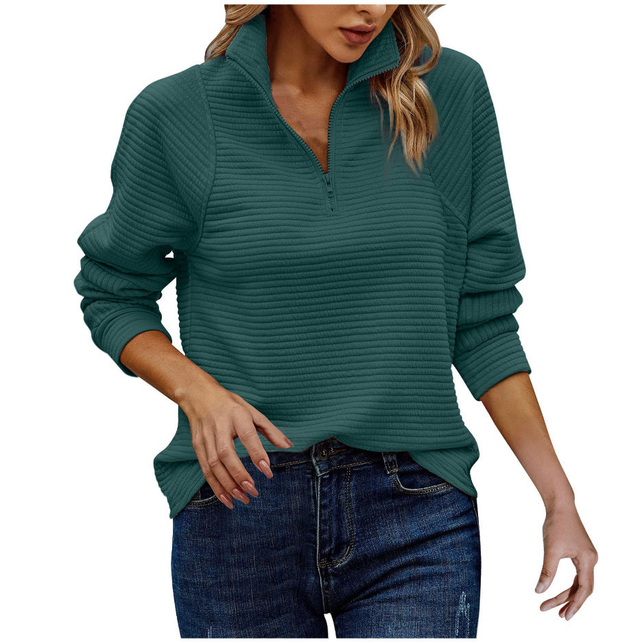 Zipper-Sweatshirt mit Stehkragen