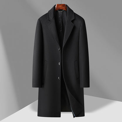 Herren Wollmantel – Business Casual Wintermantel in Langform