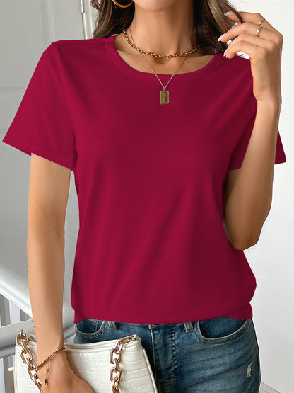 Damen Basic-T-Shirt aus reiner Baumwolle