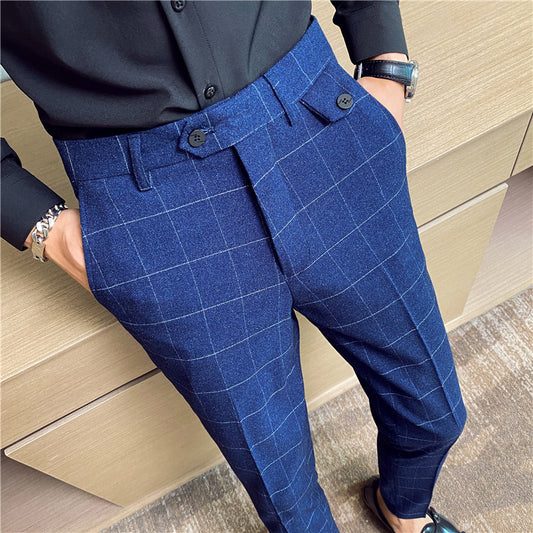 Elegante Herren-Hose – Kariert, Slim Fit & Anzug-geeignet | Modern & Stilvoll