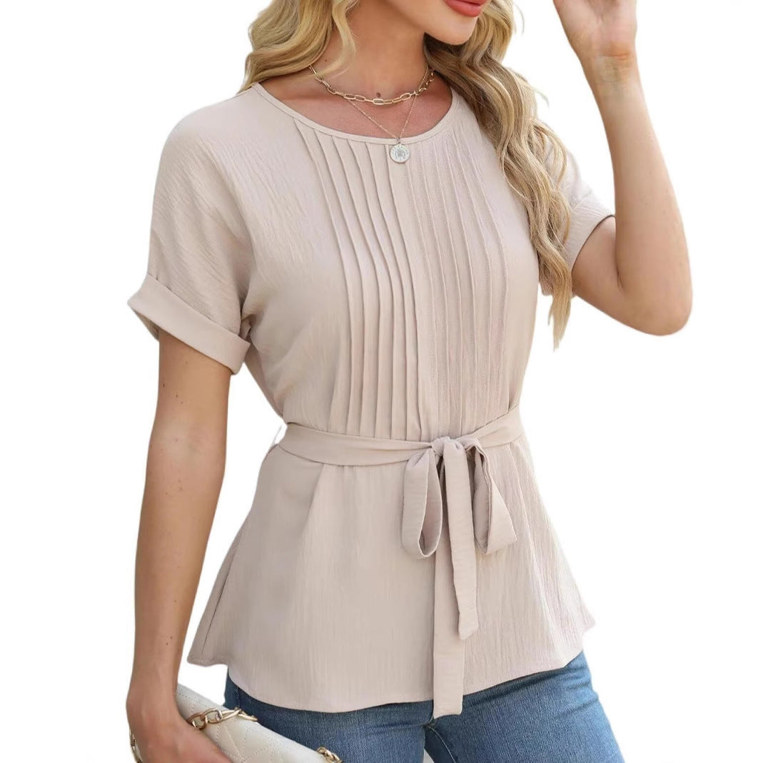 Damen-Shirt mit Rüschen und Falten