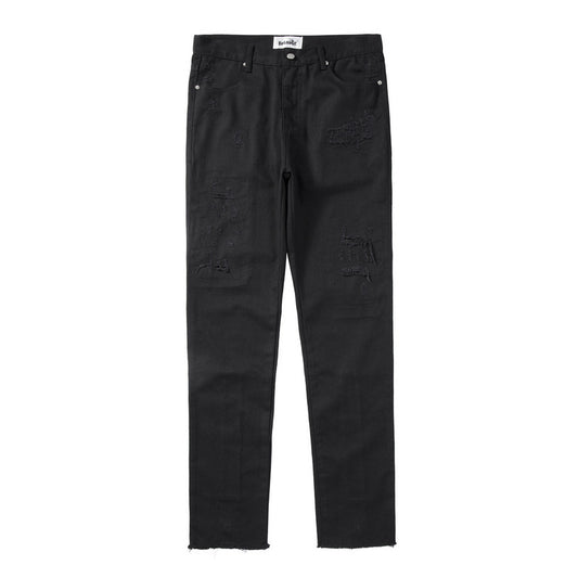 High Street Back-Zip Jeans – Schwarze Skinny-Jeans mit Reißverschluss-Detail
