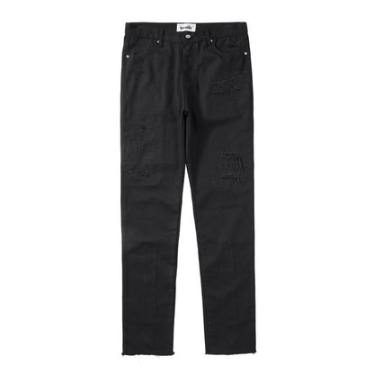 High Street Back-Zip Jeans – Schwarze Skinny-Jeans mit Reißverschluss-Detail