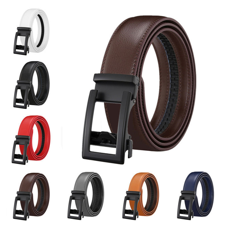 Herren Business-Gürtel aus PU-Leder – Klassischer Automatikverschluss ohne Zähne | Eleganter Anzuggürtel