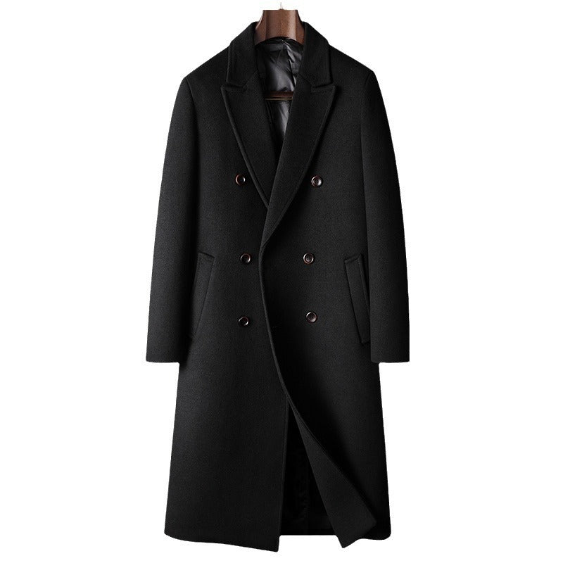 Herren Wollmantel mit weißer Entendaunen-Innenweste – Eleganter Wintermantel für kalte Tage