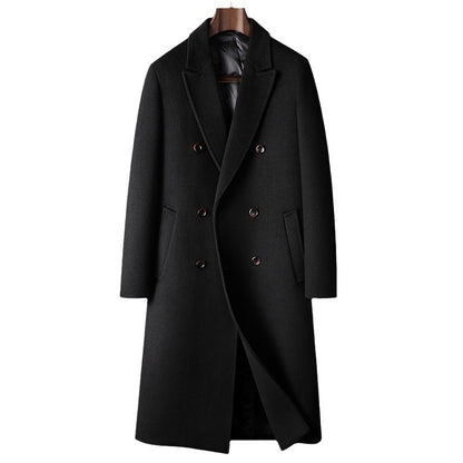 Herren Wollmantel mit weißer Entendaunen-Innenweste – Eleganter Wintermantel für kalte Tage