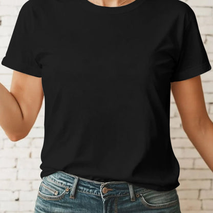 Damen Basic-T-Shirt aus reiner Baumwolle
