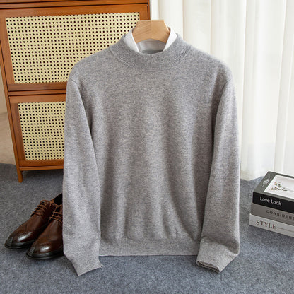 Halbhoher Herren-Strickpullover aus Wollmischung – Warm, elegant & zeitlos