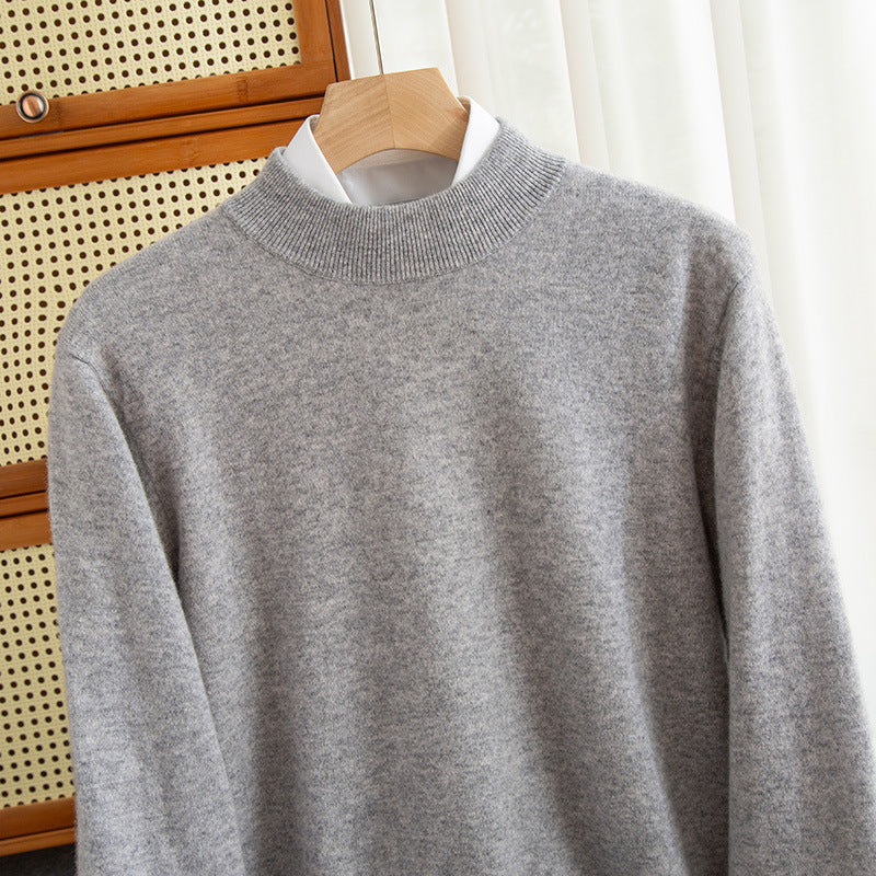 Halbhoher Herren-Strickpullover aus Wollmischung – Warm, elegant & zeitlos