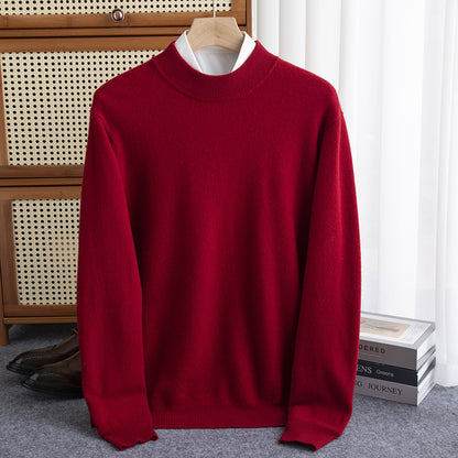 Halbhoher Herren-Strickpullover aus Wollmischung – Warm, elegant & zeitlos