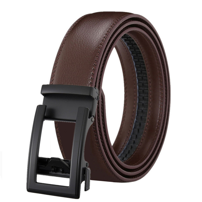 Herren Business-Gürtel aus PU-Leder – Klassischer Automatikverschluss ohne Zähne | Eleganter Anzuggürtel