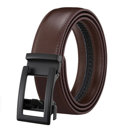Herren Business-Gürtel aus PU-Leder – Klassischer Automatikverschluss ohne Zähne | Eleganter Anzuggürtel