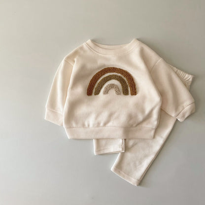 Zweiteiliges Kinder-Set mit Stickerei – Langarmshirt & Hose