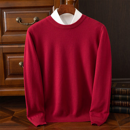 Herren Rundhals-Strickpullover – Business & Casual Longsleeve mit lockerer Passform