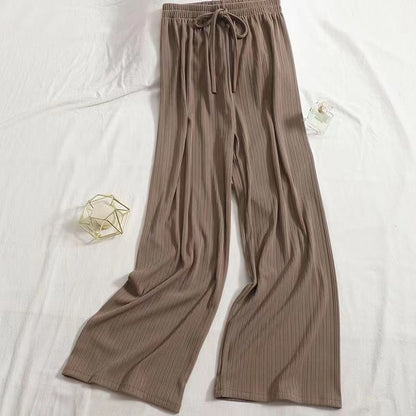 Trend-Ripp-Hose Damen – Weit geschnittene High-Waist Hose mit Gummibund & Kordelzug