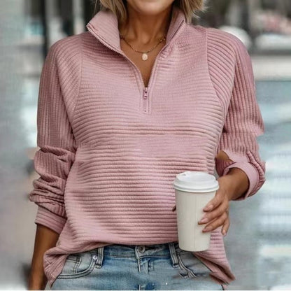 Zipper-Sweatshirt mit Stehkragen