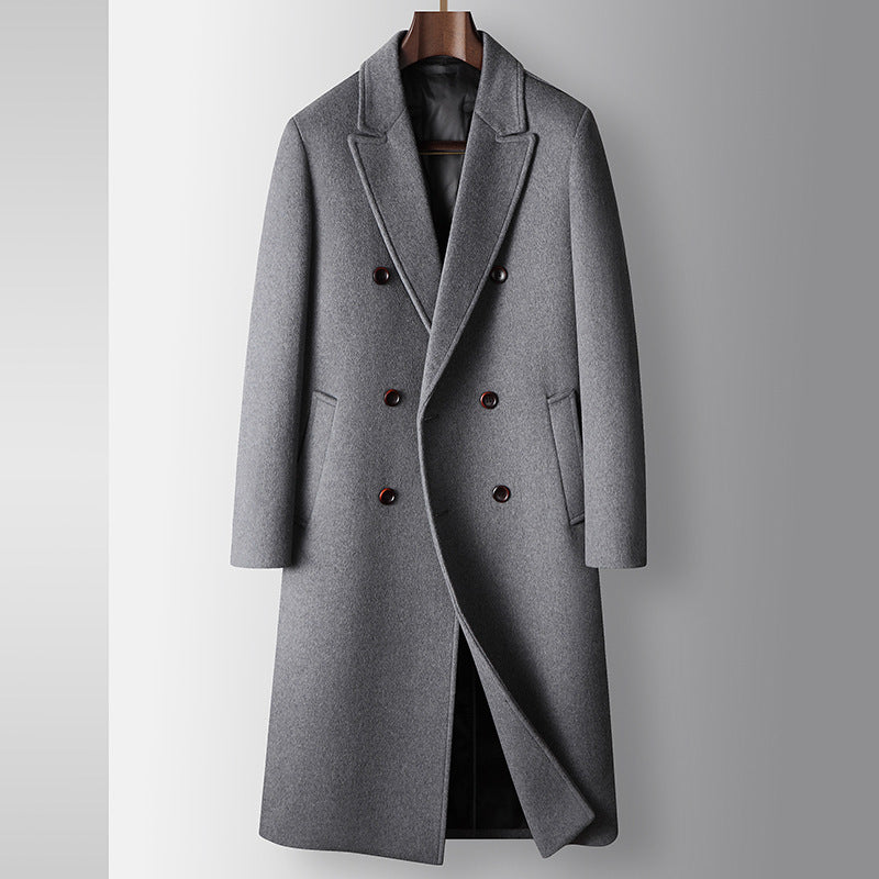 Herren Wollmantel mit weißer Entendaunen-Innenweste – Eleganter Wintermantel für kalte Tage