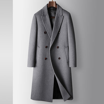 Herren Wollmantel mit weißer Entendaunen-Innenweste – Eleganter Wintermantel für kalte Tage