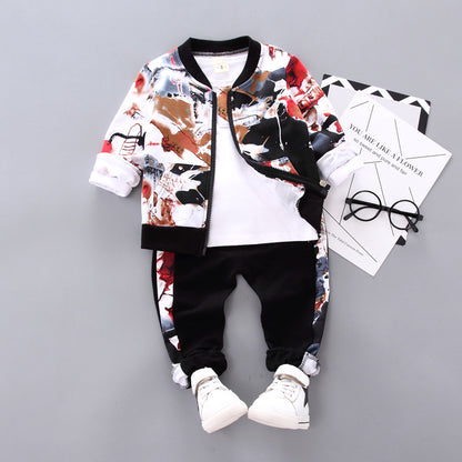 Jungen-Outfit – Hose, Langarmshirt & Jacke (3-teilig)