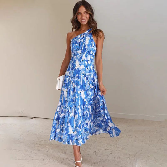Sommerkleid schulterfrei & rückenfrei – Leichtes Boho-Kleid mit Print für Urlaub & Strand