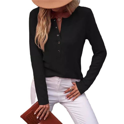Langarmshirt in Unifarbe