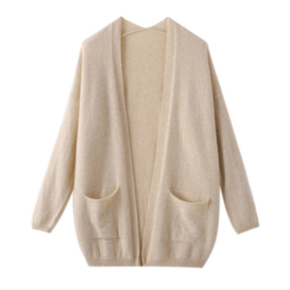 Strick-Cardigan Damen Langer Mantel im Strickdesign für Herbst & Winter