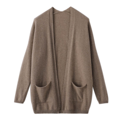 Strick-Cardigan Damen Langer Mantel im Strickdesign für Herbst & Winter