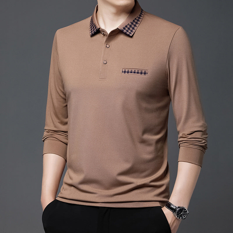 Longshirt für Herren – Casual Dad Look in Unifarben