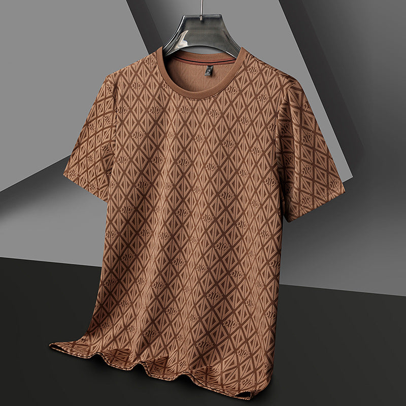 Herren Jacquard T-Shirt – Kurzarm