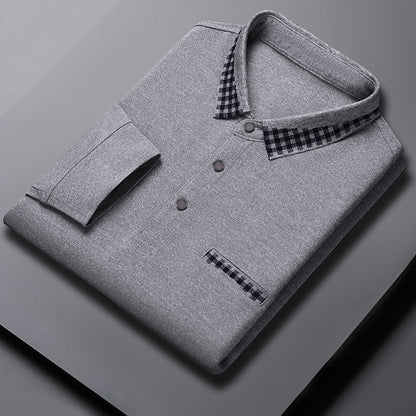 Longshirt für Herren – Casual Dad Look in Unifarben