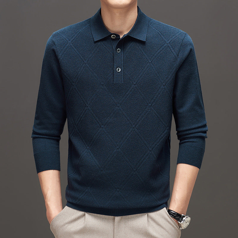 Herren Feinstrick Pullover mit Polokragen – Langarm, elegant & zeitlos