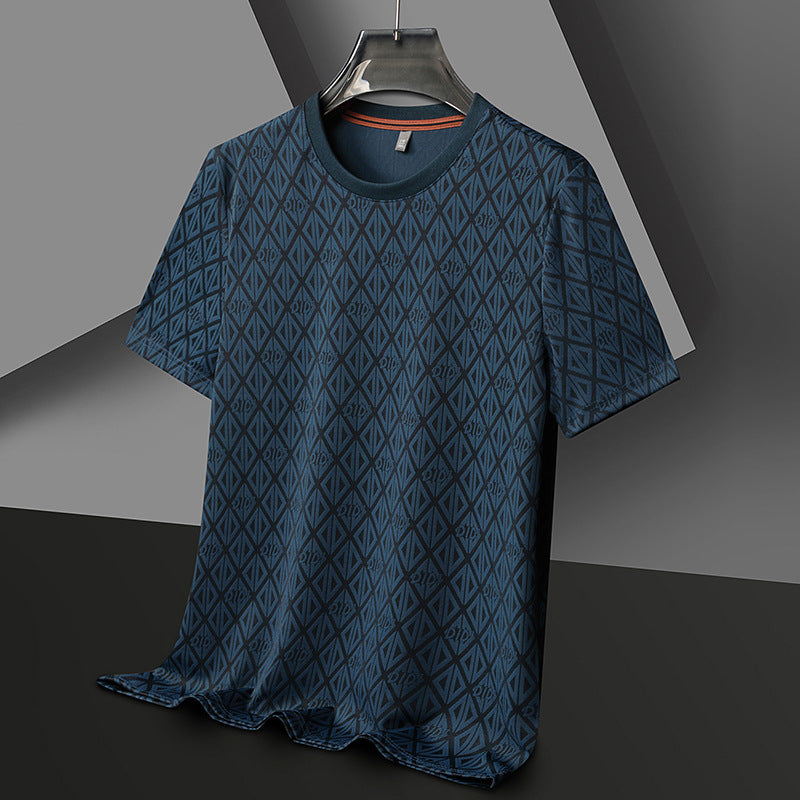 Herren Jacquard T-Shirt – Kurzarm
