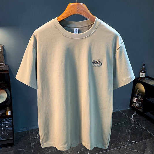 Herren T-Shirt mit Stickerei – Sommer Basic mit schlichtem Design & lockerem Schnitt