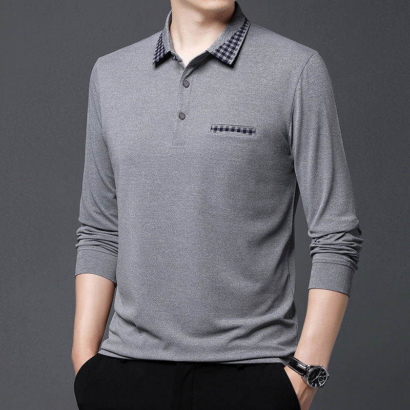 Longshirt für Herren – Casual Dad Look in Unifarben