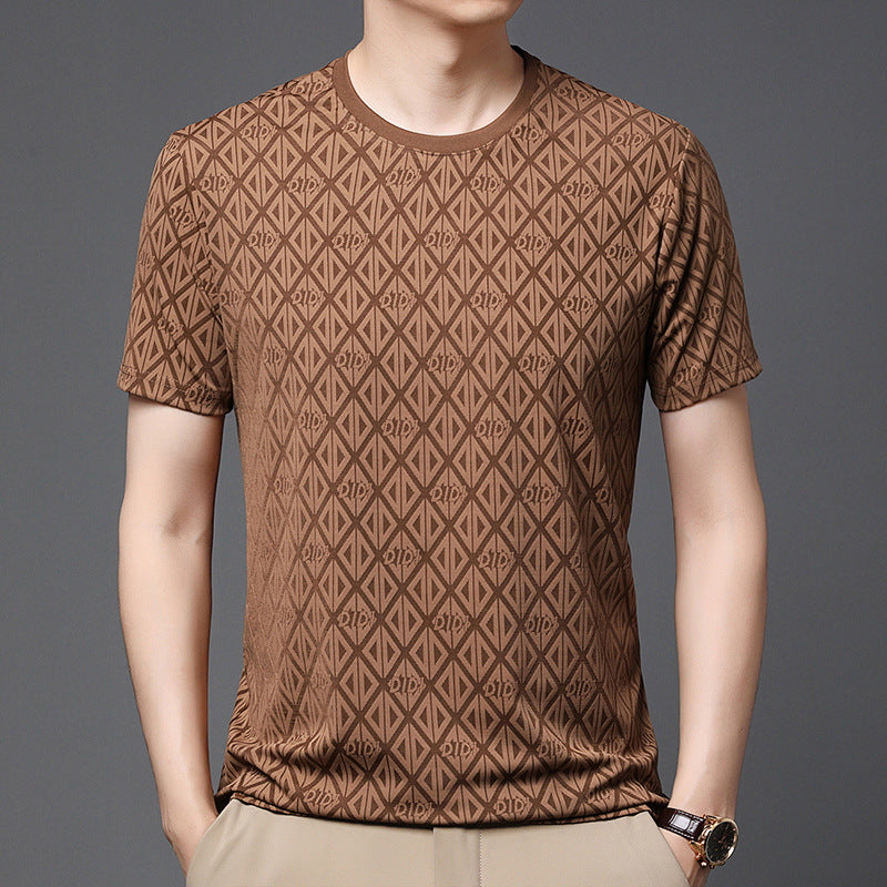 Herren Jacquard T-Shirt – Kurzarm