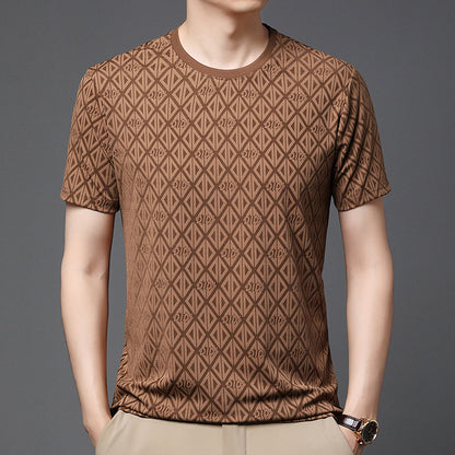 Herren Jacquard T-Shirt – Kurzarm