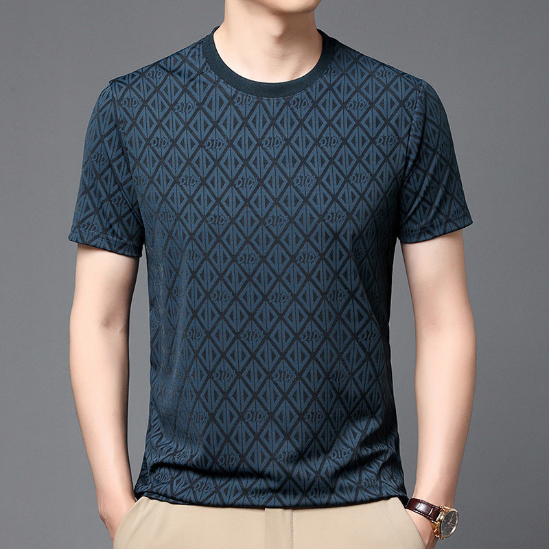Herren Jacquard T-Shirt – Kurzarm