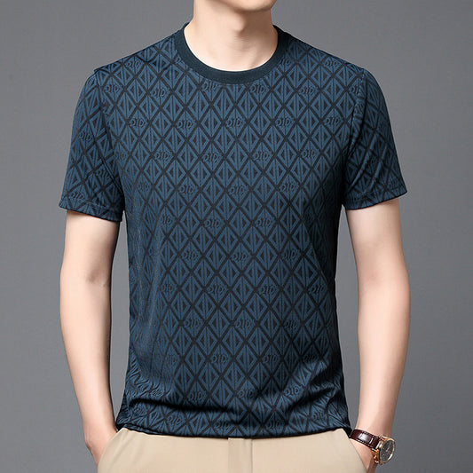 Herren Jacquard T-Shirt – Kurzarm