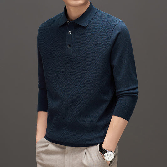 Herren Feinstrick Pullover mit Polokragen – Langarm, elegant & zeitlos