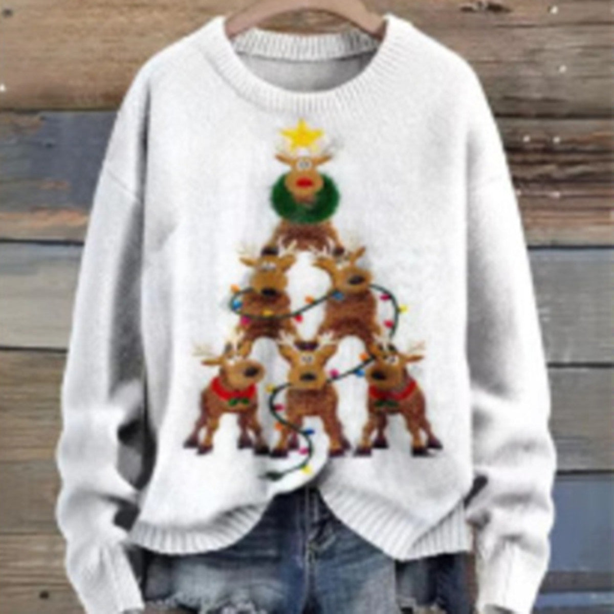 Weihnachts-Pullover Rentier