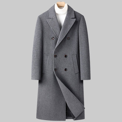 Herren Wollmantel Lang – Eleganter Doppelreiher für Herbst & Winter