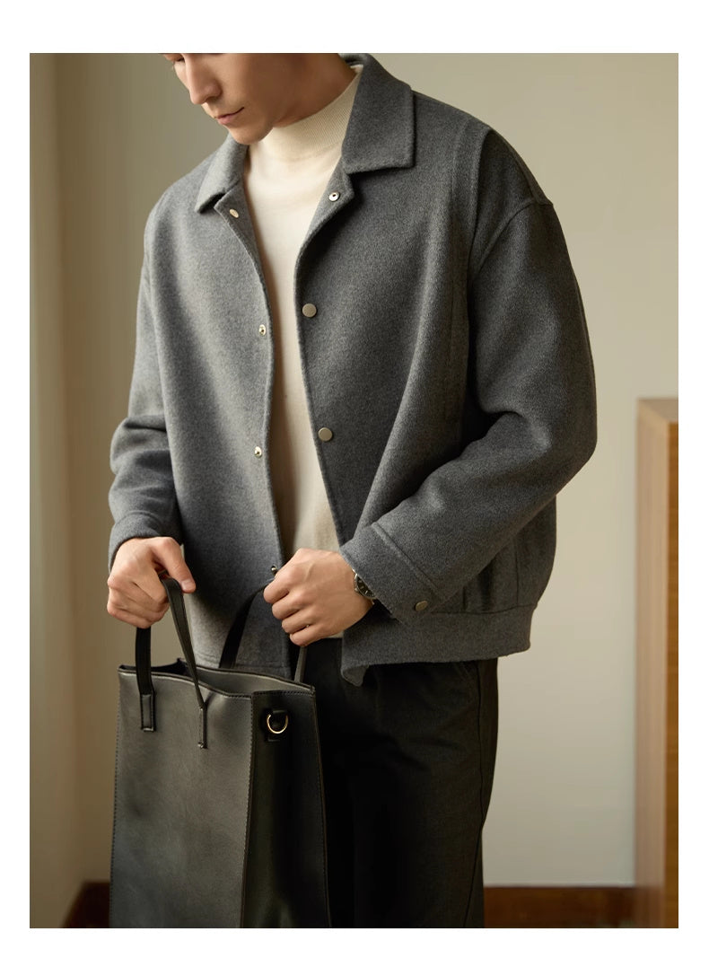 Eleganter Wollmantel mit Revers – Zweilagig & Hochwertig für Herbst & Winter