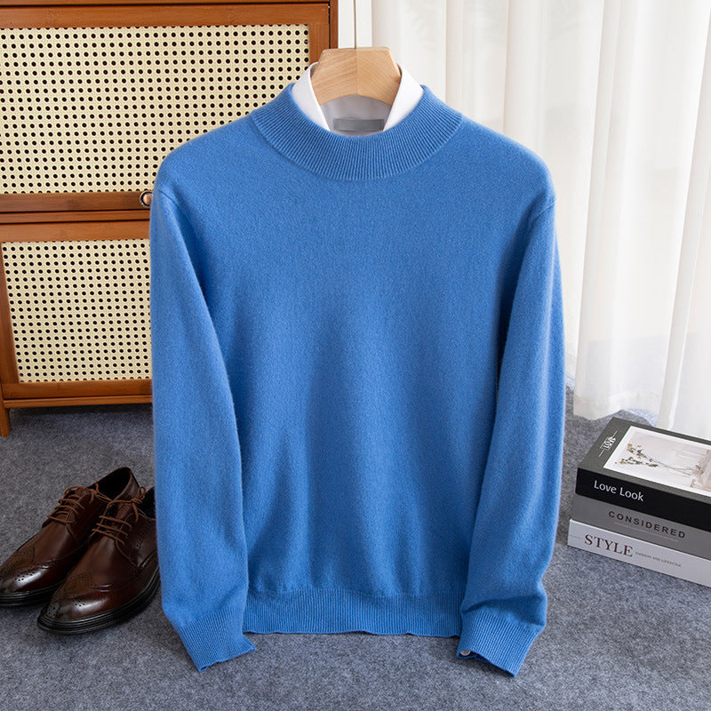 Halbhoher Herren-Strickpullover aus Wollmischung – Warm, elegant & zeitlos