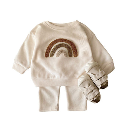 Zweiteiliges Kinder-Set mit Stickerei – Langarmshirt & Hose
