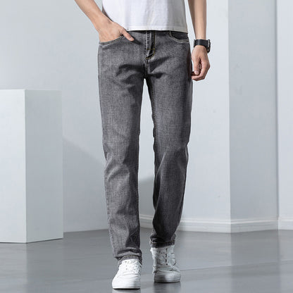 Herren Straight Fit Jeans – Elastisch, Retro-Look, Bequeme Passform