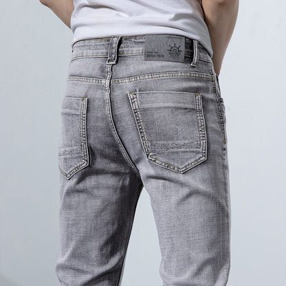Herren Straight Fit Jeans – Elastisch, Retro-Look, Bequeme Passform