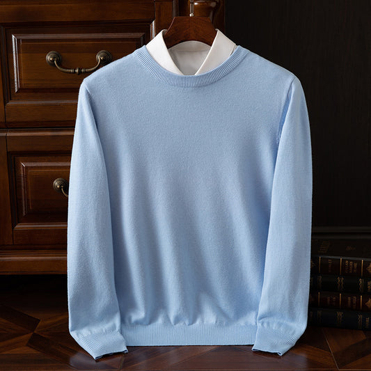 Herren Rundhals-Strickpullover – Business & Casual Longsleeve mit lockerer Passform